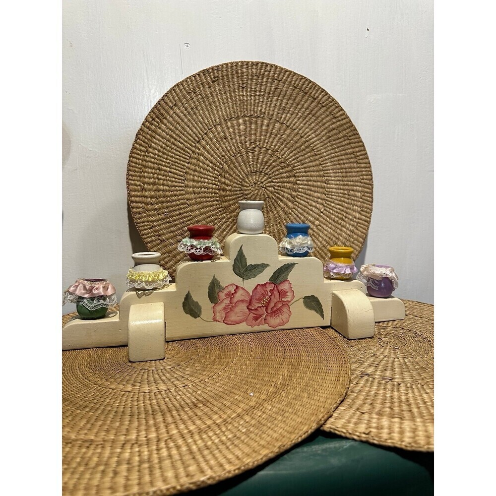 Vintage floral Menorah 7 tapered candle holder